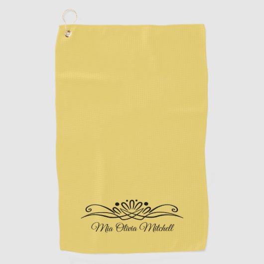 Trendkleur Zachte Gele Golfhanddoek (Voorkant)