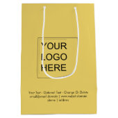 Trendkleur - Zachte Gele Logo Cadeaubag Middenform Medium Cadeauzakje (Achterkant)
