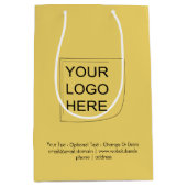 Trendkleur - Zachte Gele Midden Logo Cadeastas Medium Cadeauzakje (Voorkant)