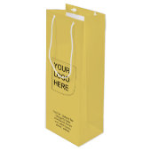 Trendkleur - Zachte Gele Wijn Logo Cadeautas (Voorkant Gekanteld)