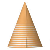 Trendkleur - Zachte Oranje partij Pet strepen Feesthoedjes (Achterkant)