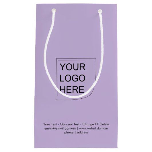 Trendkleur - Zachte Paars Kleine Logo Cadeautas (Voorkant)