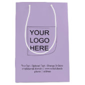 Trendkleur - Zachte Paars Midden Logo Cadeautas (Voorkant)