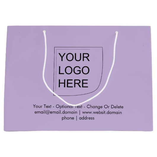 Trendkleur - Zachte Paarse Grote Logo Cadeautas (Voorkant)