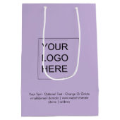 Trendkleur - Zachte Paarse Midden Logo Cadeautas (Achterkant)