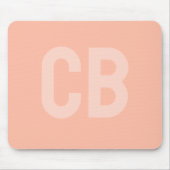 Trendkleur Zachte Perzik Monogram Mousepad Muismat (Voorkant)