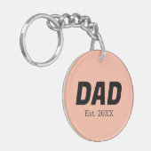 Trendkleur - zachte perzik papa est. Button Sleute Sleutelhanger (Voorkant Links)