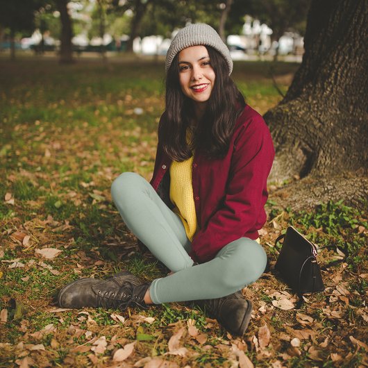 Trendkleur zachte salie leggings