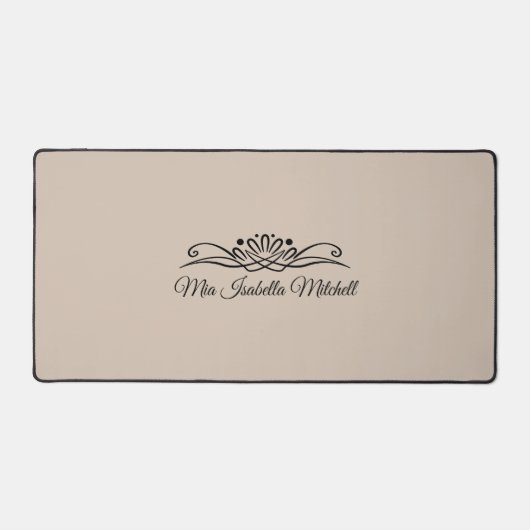 Trendkleur Zachte Taupe bureaumat (Voorkant)