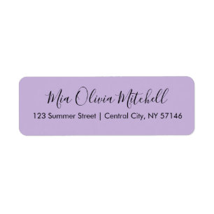 Trendkleur Zachte Violet Elegante Adresetiketten Etiket