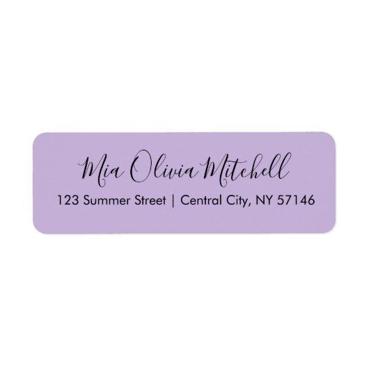 Trendkleur Zachte Violet Elegante Adresetiketten Etiket (Voorkant)