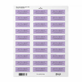 Trendkleur Zachte Violet Elegante Adresetiketten Etiket (Full Sheet)