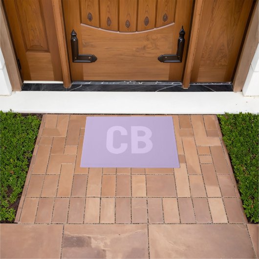 Trendkleur Zachte Violet Monogram Deurmat (Buiten)