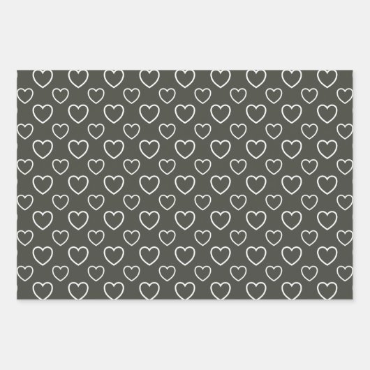 Trendkleuren - Donker Bos Grijs Kleur - Patroon Inpakpapier Vel (Voorkant)