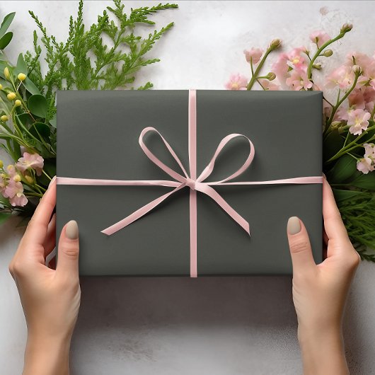 Trendkleuren - Donker Bos Grijs - Solid Inpakpapier Vel