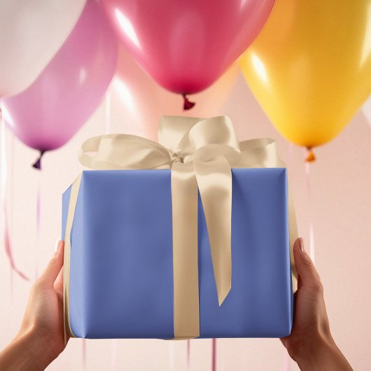 Trendkleuren - Jewel Blue Kleur - Solid Inpakpapier Vel