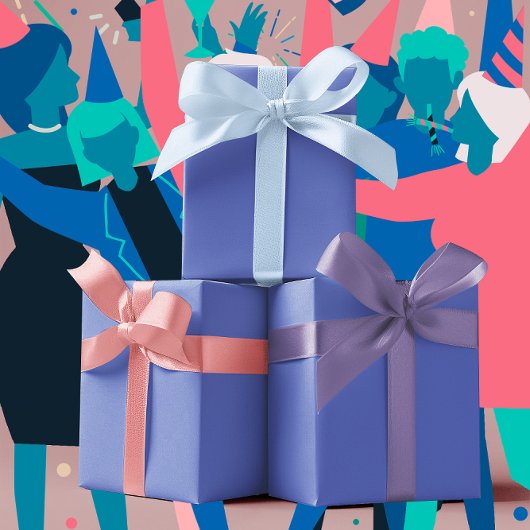 Trendkleuren - Jewel Blue Kleur - Solid Inpakpapier Vel