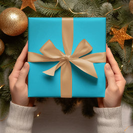 Trendkleuren - Levendige cyaan kleur - Solid Roll Cadeaupapier