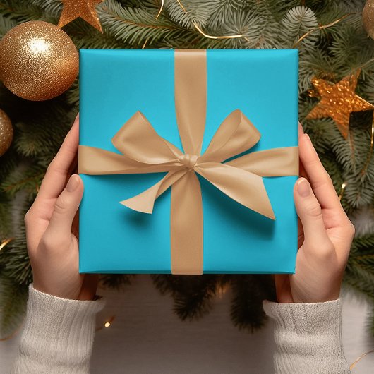 Trendkleuren - Levendige cyaan kleur - Solid Roll Cadeaupapier