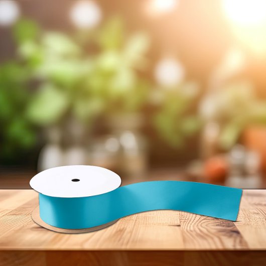 Trendkleuren - Levendige cyaan kleur - Solid Satijnen Lint