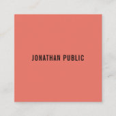 Trendkleuren Modern Elegant Eenvoudige Sjabloon Vierkante Visitekaartje (Voorkant)