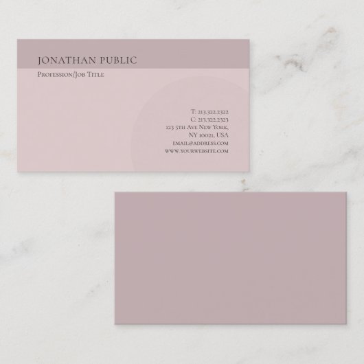 Trendkleuren Modern Elegant Minimalistisch Chique  Visitekaartje (Voorkant / Achterkant)