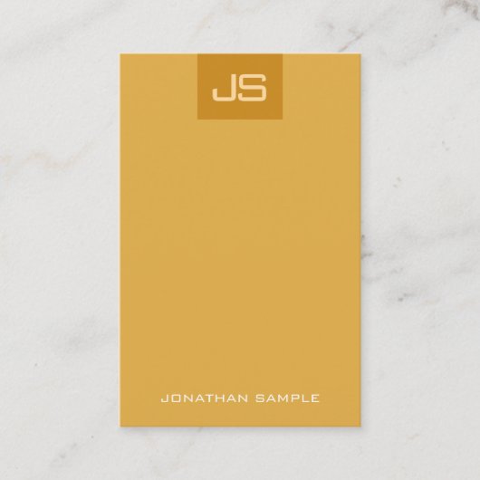 Trendkleuren Modern Monogram Elegante Sjabloon Visitekaartje (Voorkant)