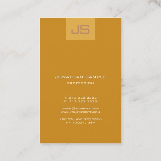 Trendkleuren Modern Monogram Elegante Sjabloon Visitekaartje (Achterkant)