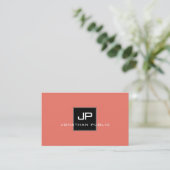 Trendkleuren Monogram Modern Elegant Sjabloon Visitekaartje (Staand voorkant)