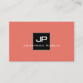 Trendkleuren Monogram Modern Elegant Sjabloon Visitekaartje (Voorkant)