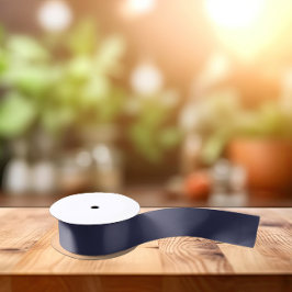 Trendkleuren - Navy Blue Kleur - Solid Satijnen Lint