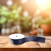 Trendkleuren - Navy Blue Kleur - Solid Satijnen Lint