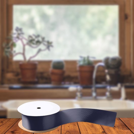 Trendkleuren - Navy Blue Kleur - Solid Satijnen Lint