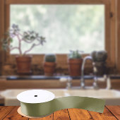 Trendkleuren - Olijfgroene kleur - Solid Satijnen Lint