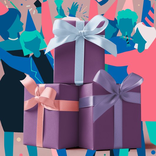 Trendkleuren - Plum Paarse kleur - Solid Inpakpapier Vel