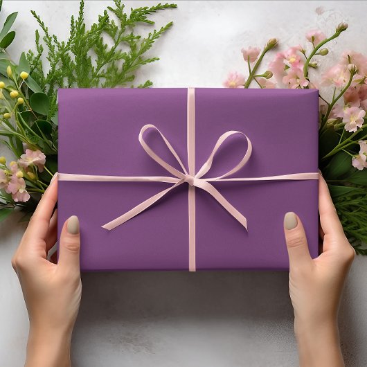 Trendkleuren - Plum Paarse kleur - Solid Roll Cadeaupapier