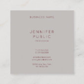 Trendkleuren Professioneel Modern Minimalistisch o Vierkante Visitekaartje (Achterkant)