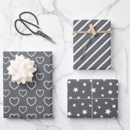 Trendkleuren - Slate Grey Kleur - Patroon Inpakpapier Vel