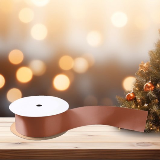 Trendkleuren - Verbrande koperkleur - Solid Satijnen Lint