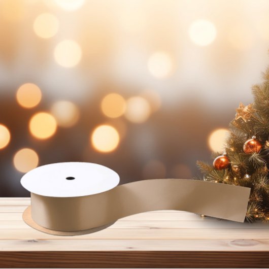 Trendkleuren - Warme beige kleur - Solid Satijnen Lint