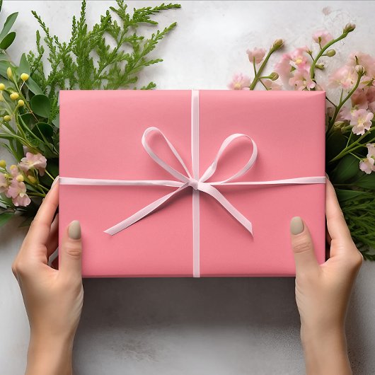 Trendkleuren - Watermeloen Roze Kleur - Solid Roll Cadeaupapier