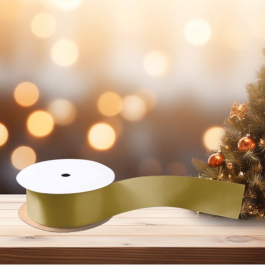 Trendkleuren - Zonnige olijfkleur - Solid Satijnen Lint