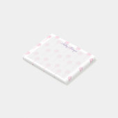 trendmonogram met schattig roze snoep post-it® notes (Schuin)