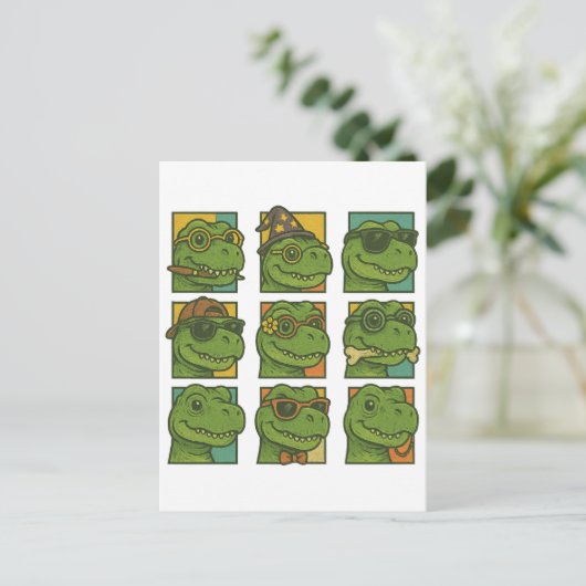 Trendosaurus Rex Briefkaart (Staand voorkant)