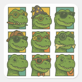 Trendosaurus Rex Vierkante Sticker