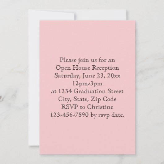 Trendsetter Pink Stripe Photo Afstuderen Kaart (Achterkant)