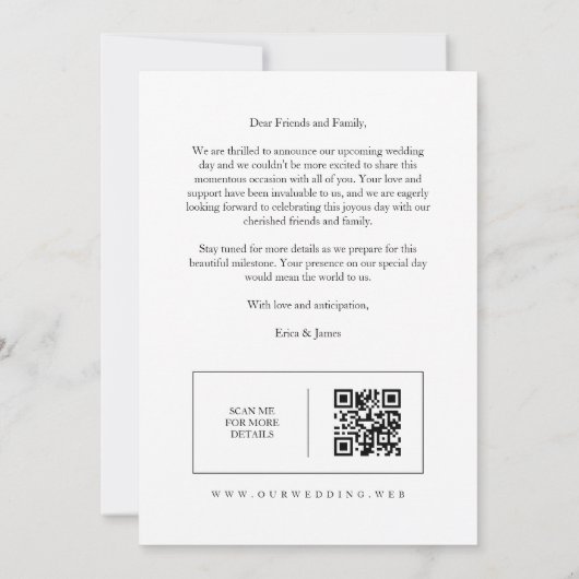 Trendsetting Minimalist Collage of 3 Modern Photos Save The Date (Achterkant)