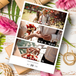 Trendsetting minimalistische collage van 3 moderne bedankkaart