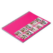Trendy 10 Foto's - hete roze en moderne scriptnaam Notitieboek (Linkerzijde)