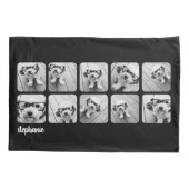 Trendy 10 Foto's zwart wit script naam Kussensloop (Achterkant)